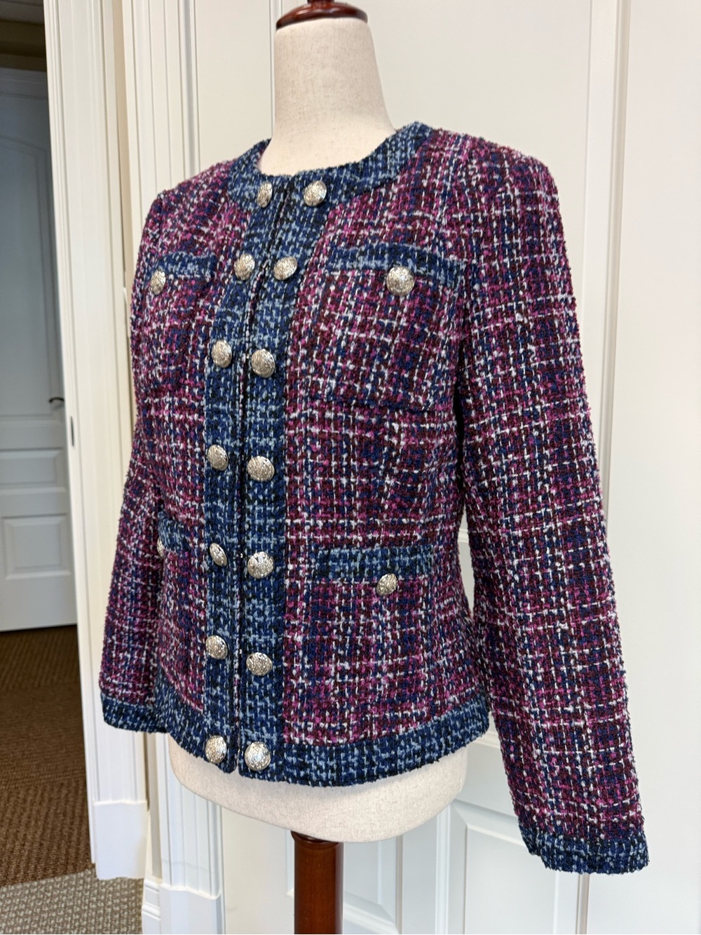 WHBM Tweed Stylist Jacket, Hollyhock, Size 4 - Picture 5 of 14